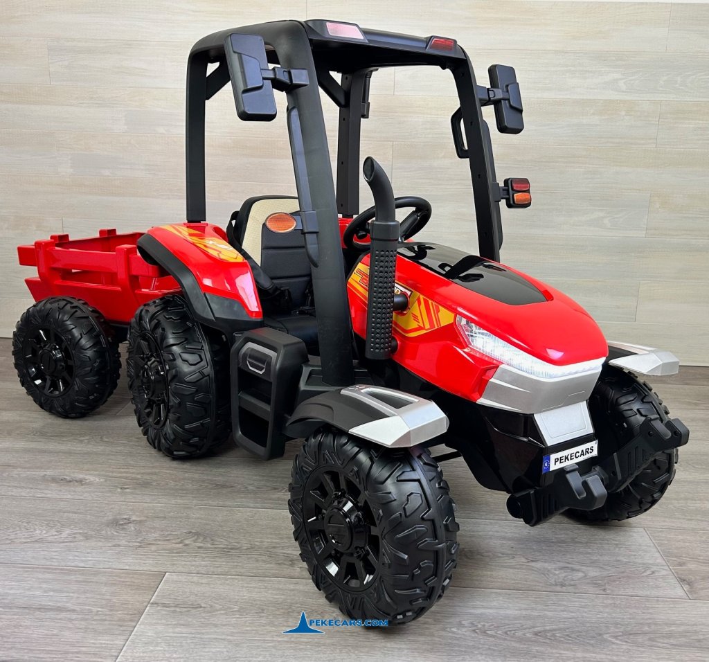 tractores infantiles peketrac 5200 24v rojo angulo