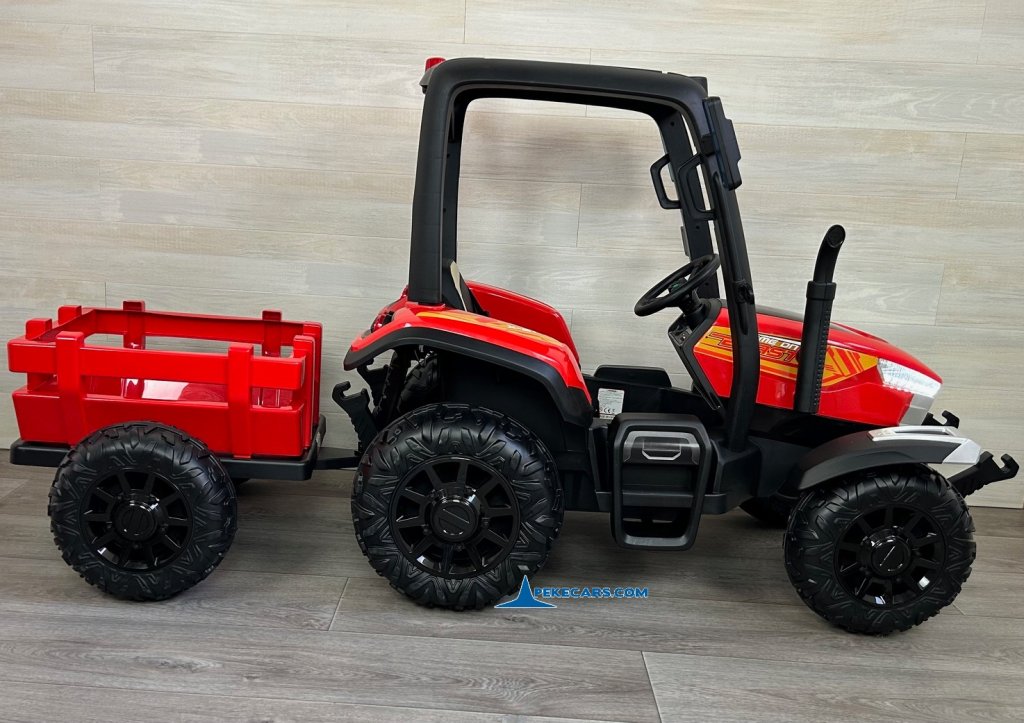 tractores infantiles peketrac 5200 24v rojo de lado