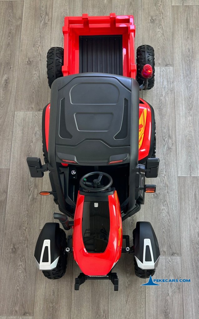 tractores infantiles peketrac 5200 24v rojo desde arriba