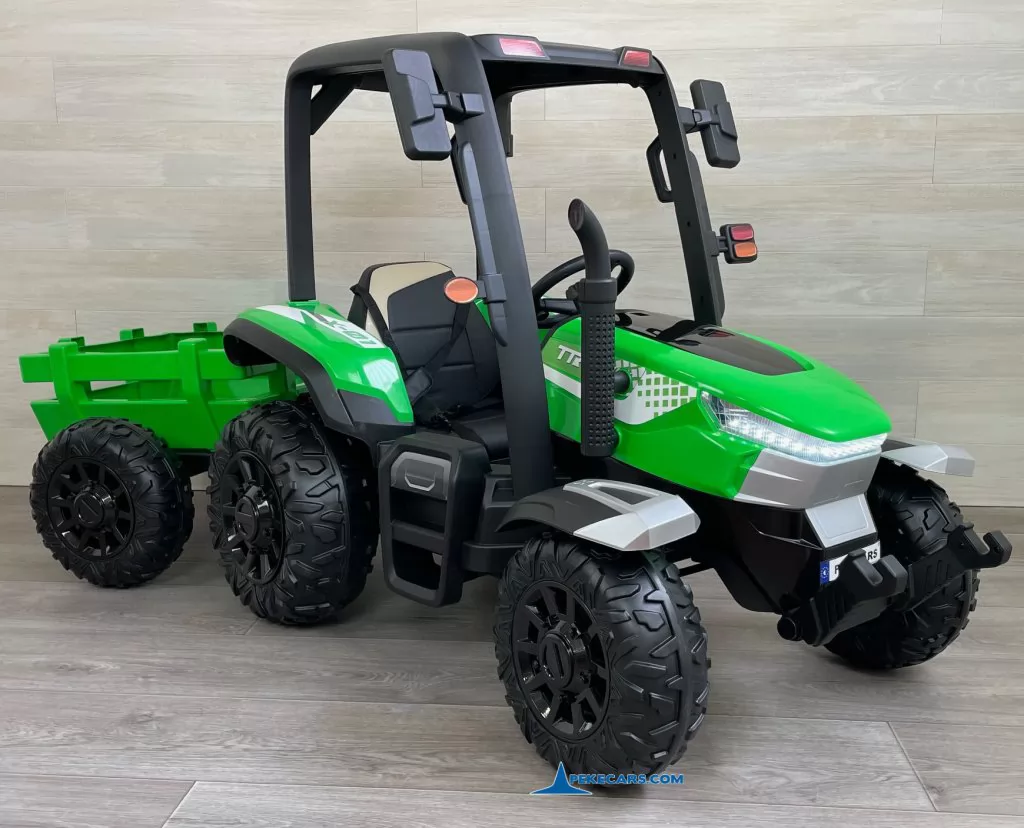 tractores infantiles peketrac 5200 24v verde lado izquierdo