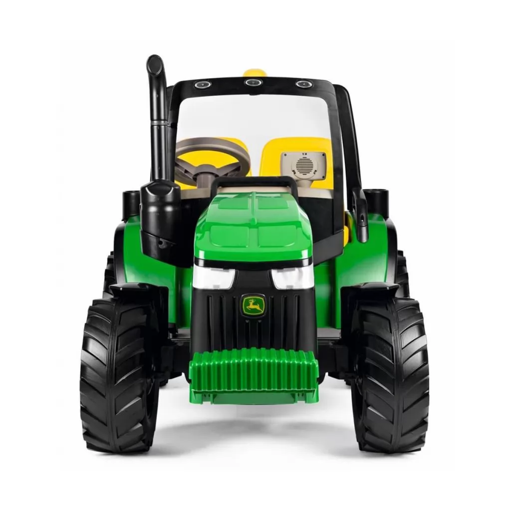 Tractor Eléctrico Infantil John Deere Dual Force 2 Plazas 12V con Remolque - frontal