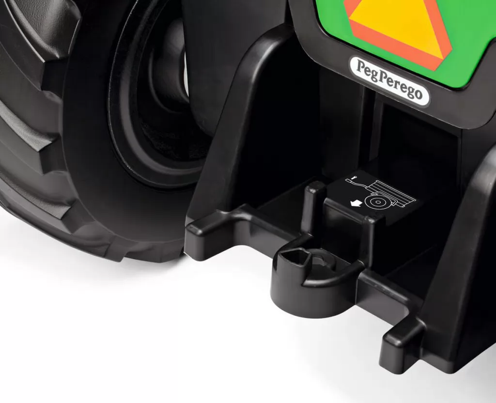 Tractor Eléctrico Infantil John Deere Dual Force 2 Plazas 12V con Remolque - zoom enganche