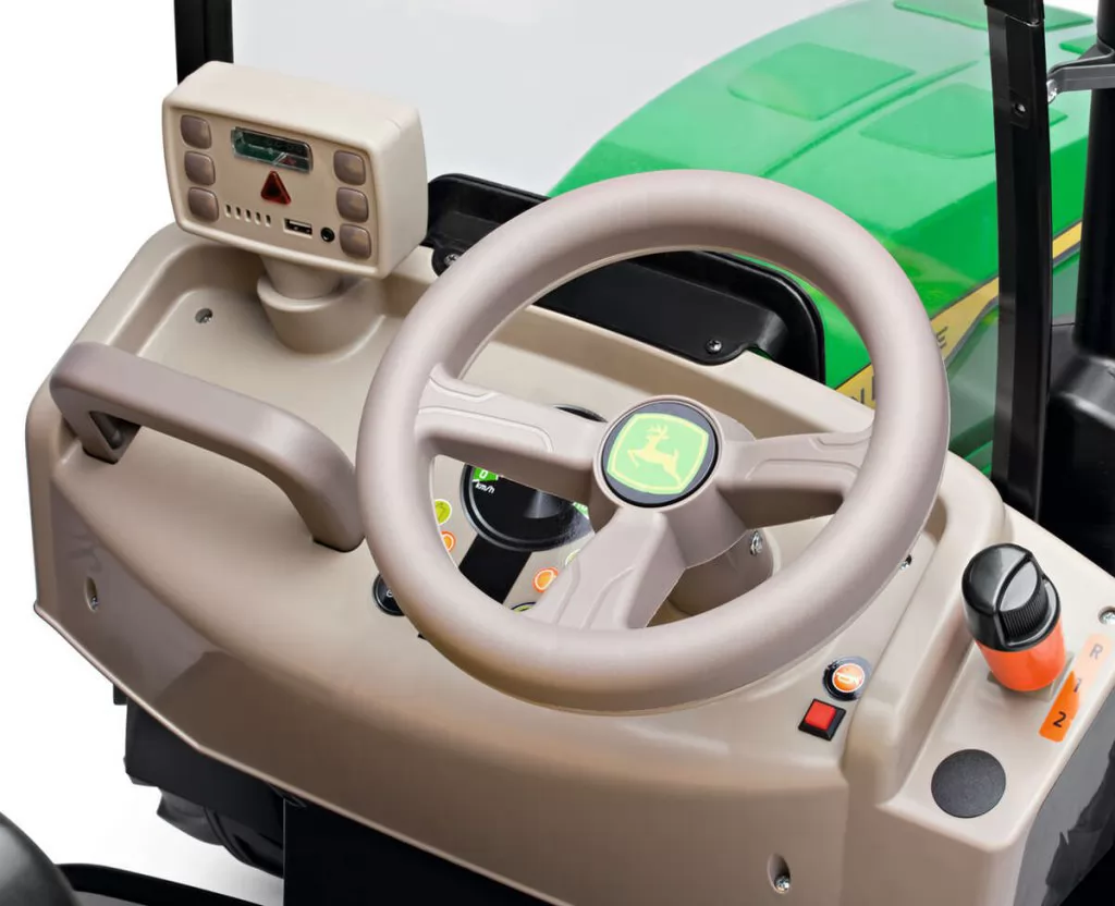Tractor Eléctrico Infantil John Deere Dual Force 2 Plazas 12V con Remolque - zoom volante