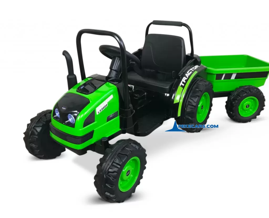 Tractor eléctrico para niños de 12V con remolque