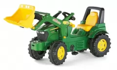 tractor a pedales John Deere con pala excavadora delantera
