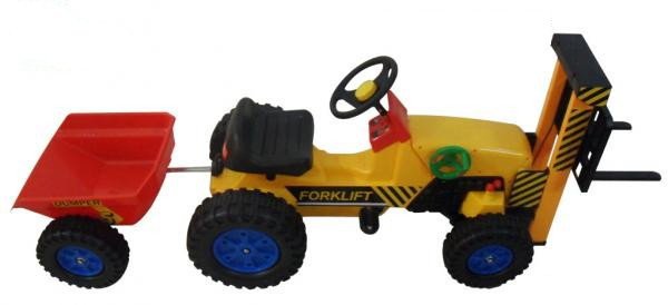 Tractor carretilla a pedales inforchess con remolque