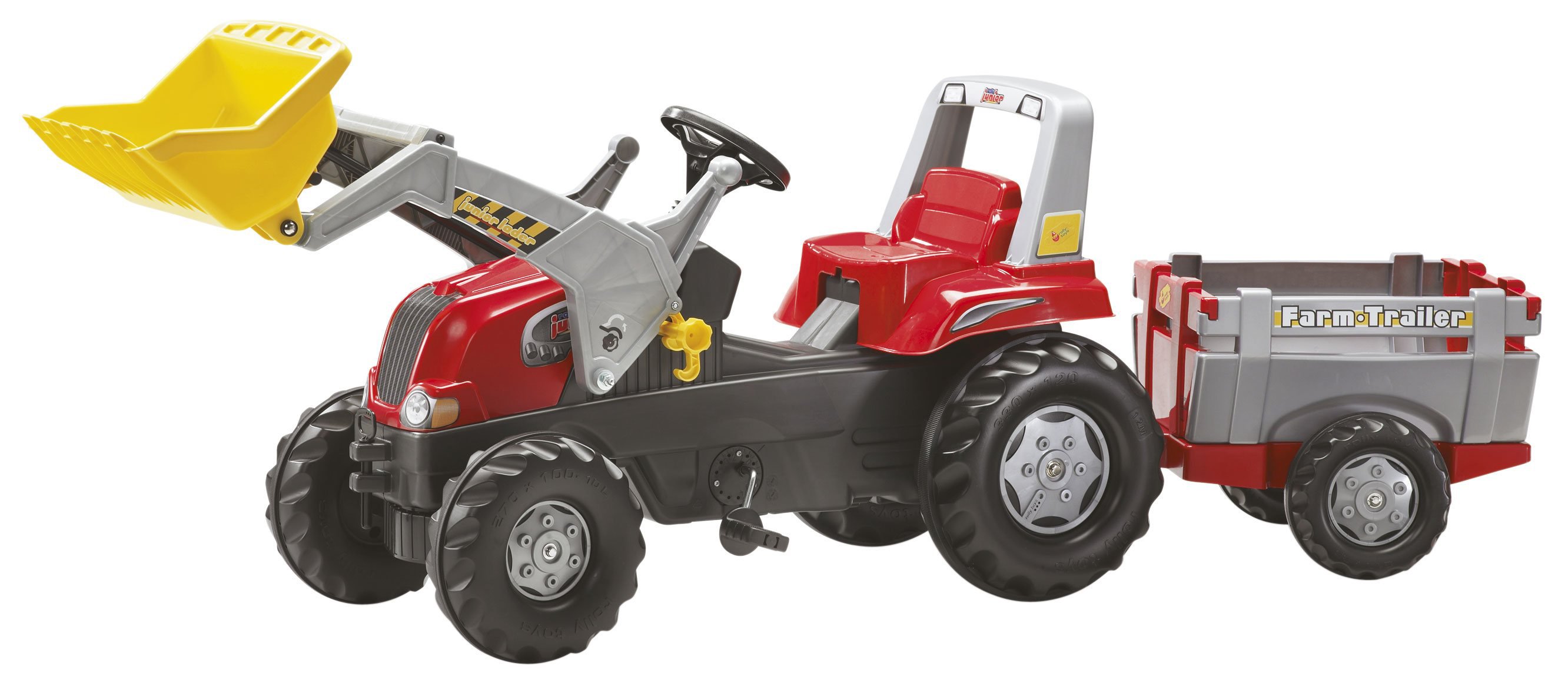 Tractor de pedales - rolly junior con pala excavadora y remolque