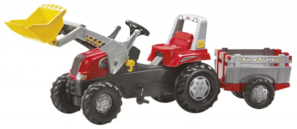 Tractor de pedales - rolly junior con pala excavadora y remolque