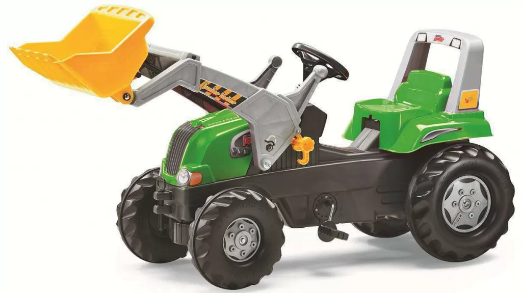 Tractor de pedales - rolly junior verde con pala excavadora delantera