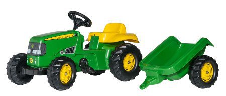 Tractor De Pedales - John Deere Infantil Con Remolque