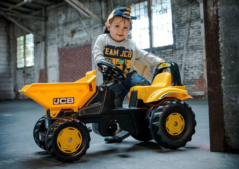 Tractor a Pedales para niños con Volquete JCB