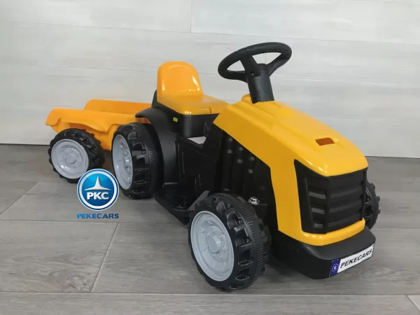 Tractor electrico pekecars 4000 amarillo vista de lado