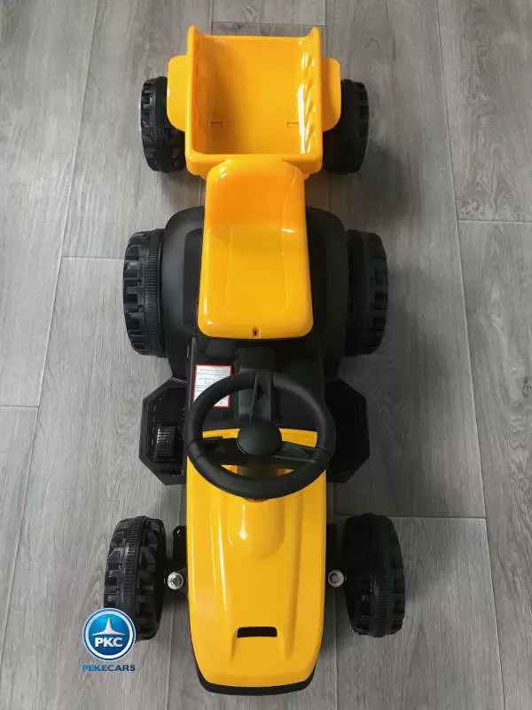 Tractor electrico pekecars 4000 amarillo vista desde arriba