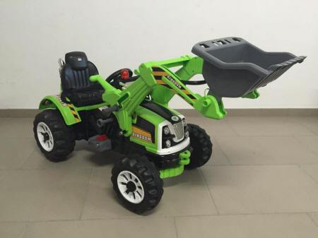 Tractor infantil eléctrico 12V con pala delantera verde tipo Class - Clic para ampliar imagen