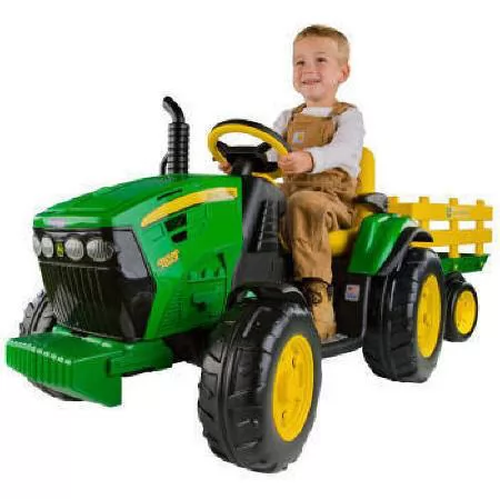 Tractor eléctrico infantil de granjero con remolque desmontable adecuado para  niños de 3 a 6 años