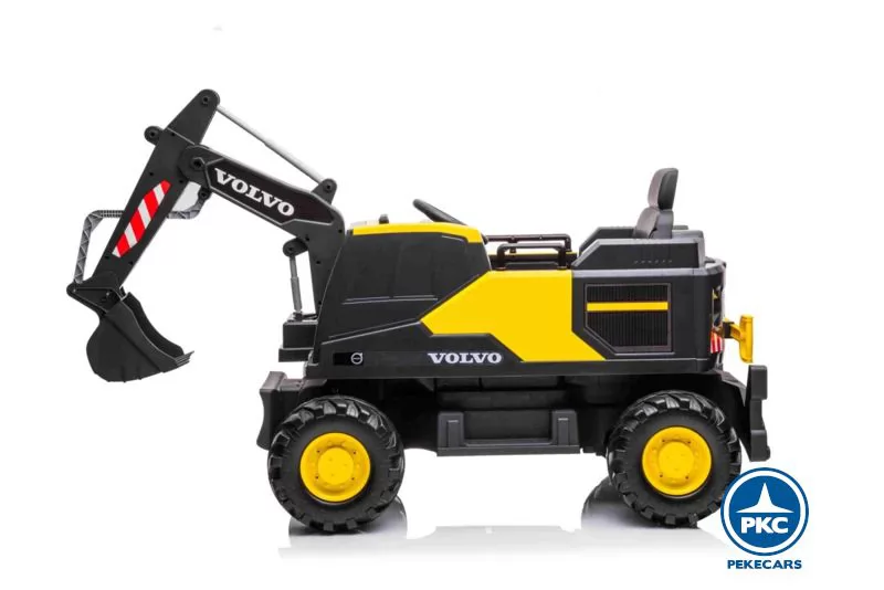 Excavadora Eléctrica Volvo 12v 2.4G Amarilla lateral