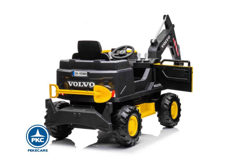 Excavadora Eléctrica Volvo 12v 2.4G Amarilla parte trasera