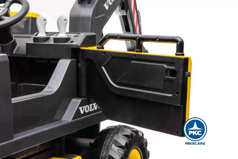 Excavadora Eléctrica Volvo 12v 2.4G Amarilla puerta