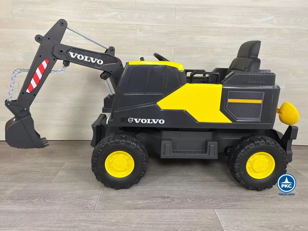 Excavadora Eléctrica Volvo 12v 2.4G Amarilla lateral