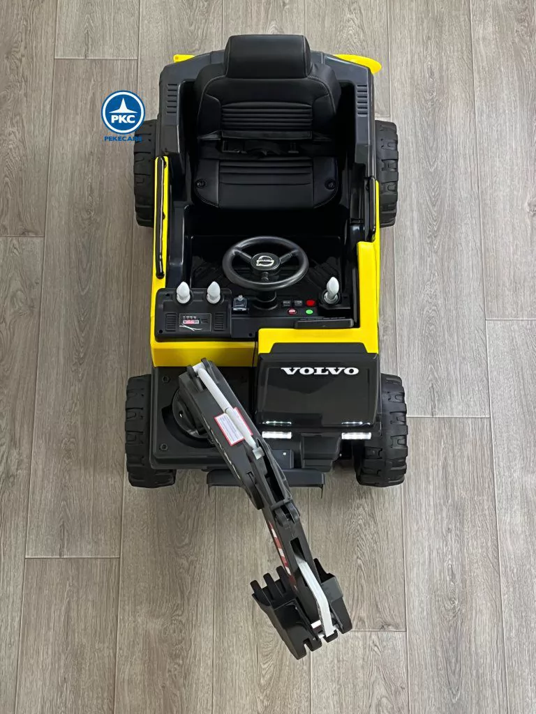 Excavadora Eléctrica Volvo 12v 2.4G Amarilla vista aérea