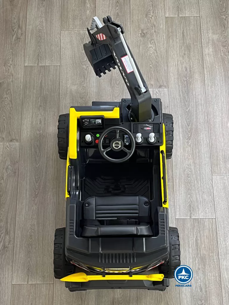 Excavadora Eléctrica Volvo 12v 2.4G Amarilla desde arriba
