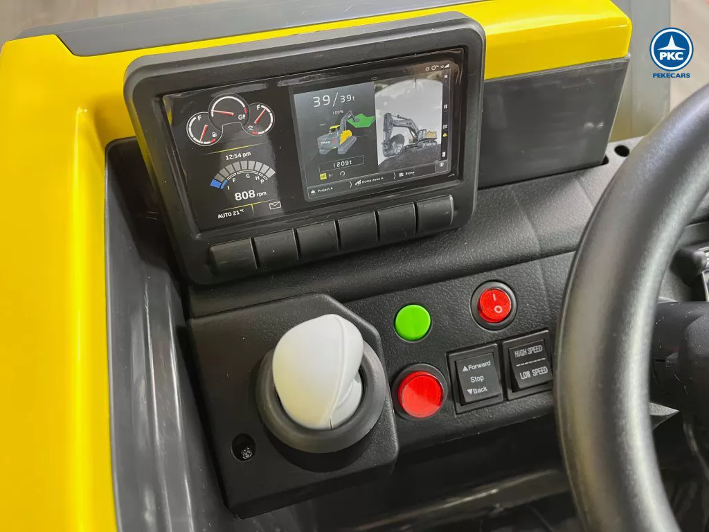 Excavadora Eléctrica Volvo 12v 2.4G Amarilla salpicadero