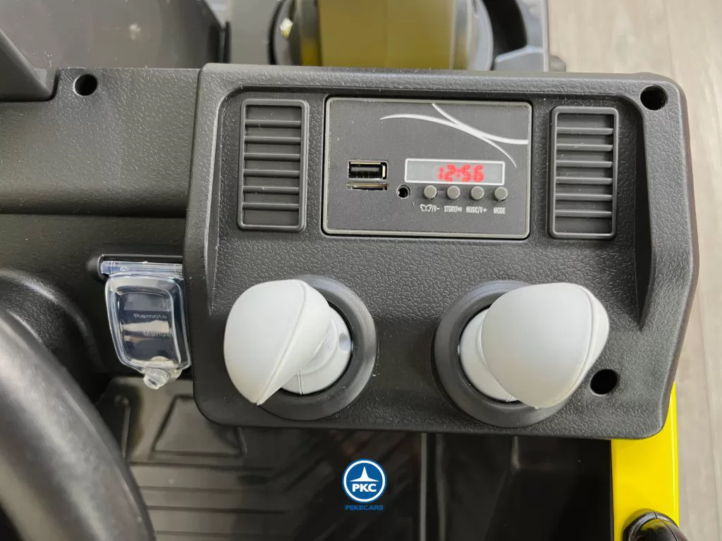 Excavadora Eléctrica Volvo 12v 2.4G Amarilla display