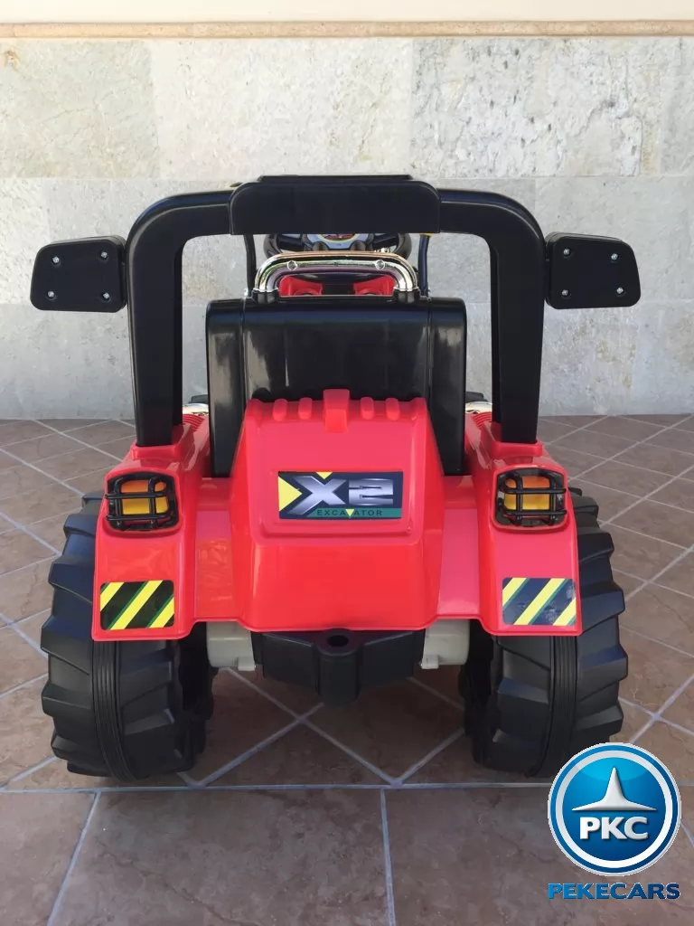 Tractor Eléctrico Infantil Case III Style Rojo trasero