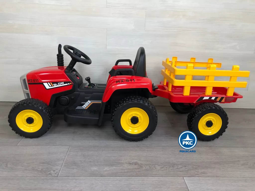 Tractor Eléctrico Peketrac 5100 12V Rojo lateral