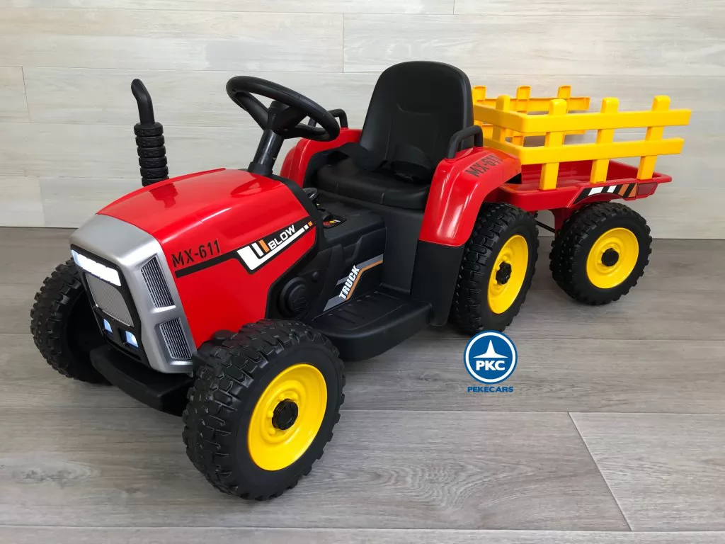 Tractor Eléctrico Peketrac 5100 12V Rojo perspectiva