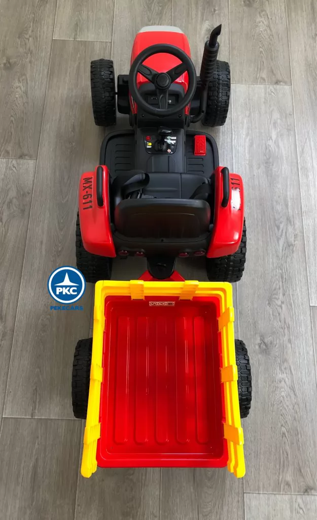 Tractor Eléctrico Peketrac 5100 12V Rojo desde arriba
