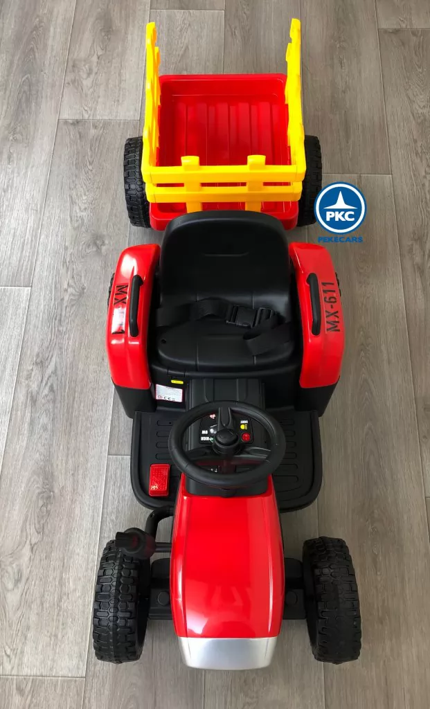Tractor Eléctrico Peketrac 5100 12V Rojo vista aerea
