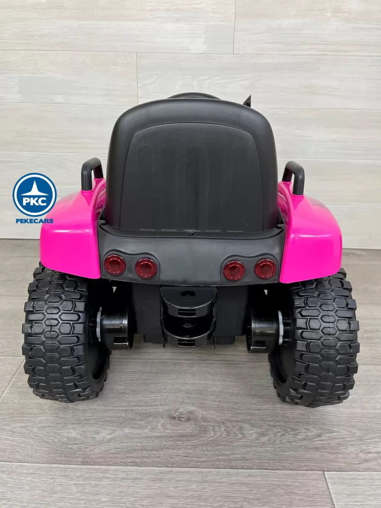 Tractor eléctrico para niños Peketrac 5100 12V Rosa trasera