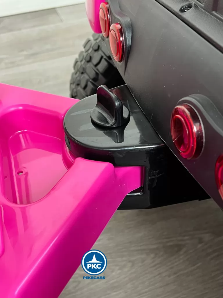 Tractor eléctrico para niños Peketrac 5100 12V Rosa eje remolque