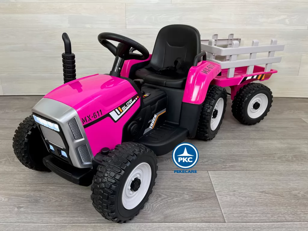 Tractor eléctrico para niños Peketrac 5100 12V Rosa