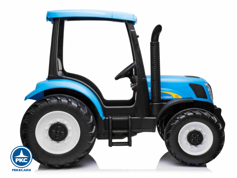 Tractor Eléctrico New Holland T7 12V 2.4G Azul para niños