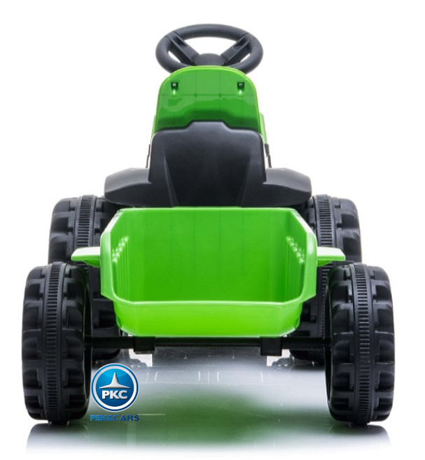 tractor electrico 6v verde con remolque