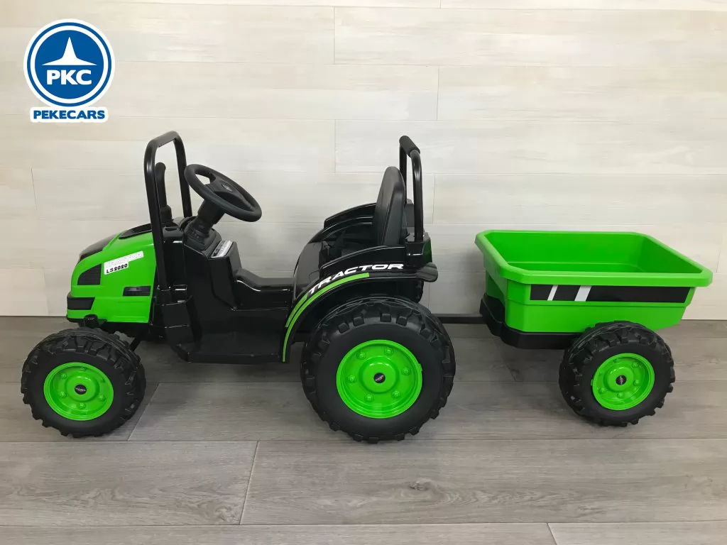 Tractor Electrico Peketrac 4100 12V 2.4G Verde vista lateral