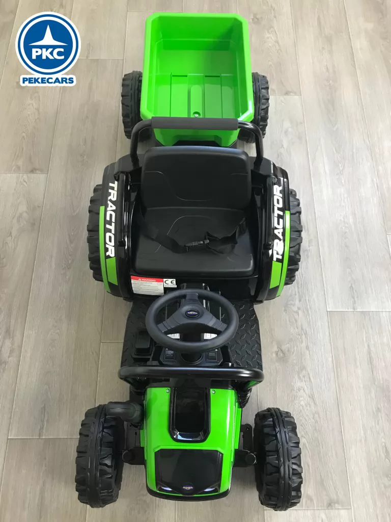Tractor Electrico Peketrac 4100 12V 2.4G Verde vista picada