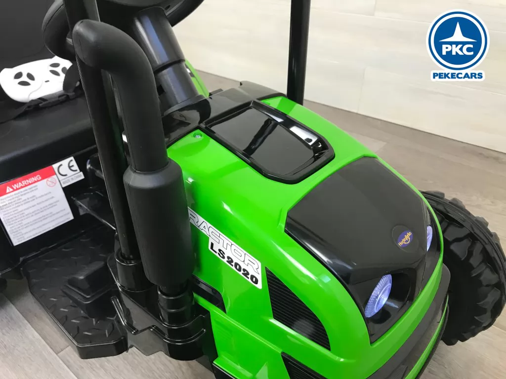 Tractor Electrico Peketrac 4100 12V 2.4G Verde vista detalles frontal
