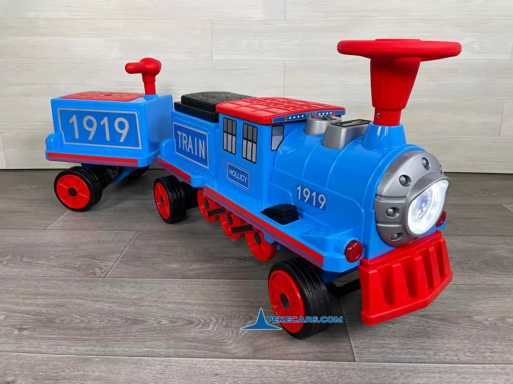 Tren electrico clasico 1919 12V Azul lado izquierdo