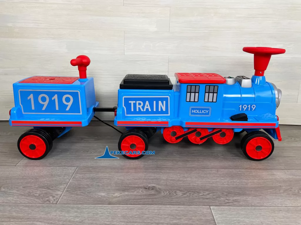 Tren electrico clasico 1919 12V Azul vista izquierda
