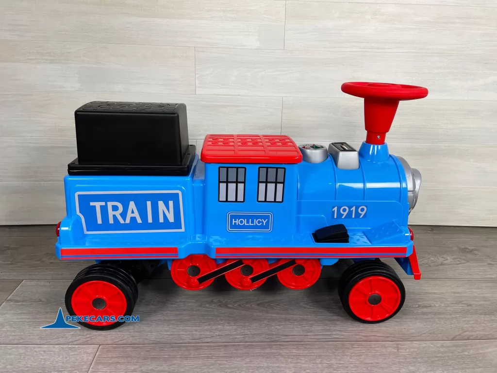 Tren electrico clasico 1919 12V Azul lado izquierda con bateria