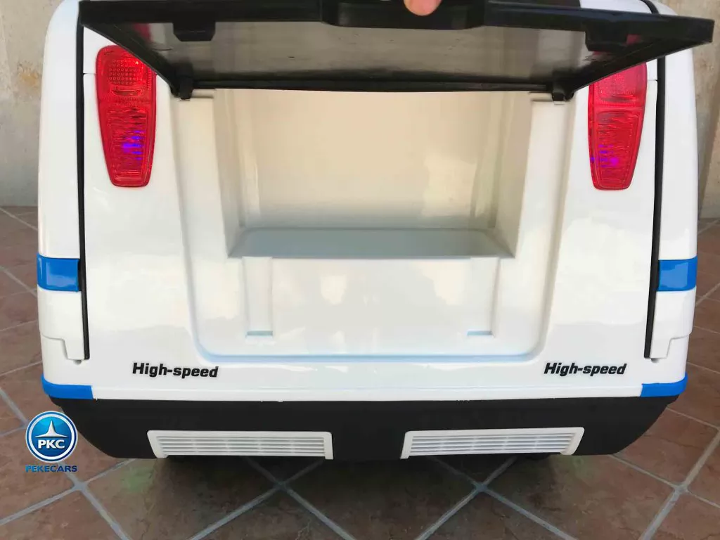 Tren electrico para niños Pekecars Blanco vista trasera