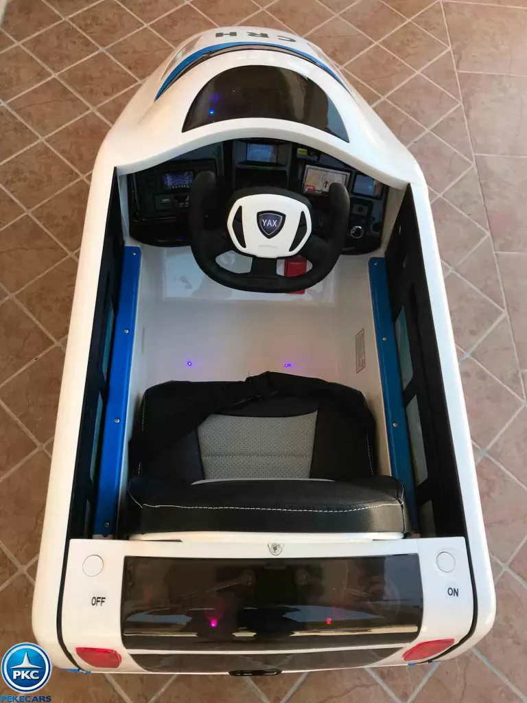 Tren electrico para niños Pekecars Blanco vista desde arriba