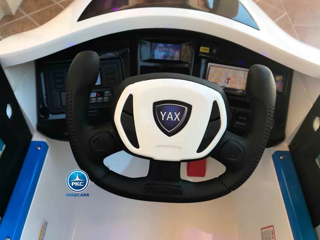 Tren electrico para niños Pekecars Blanco vista volante